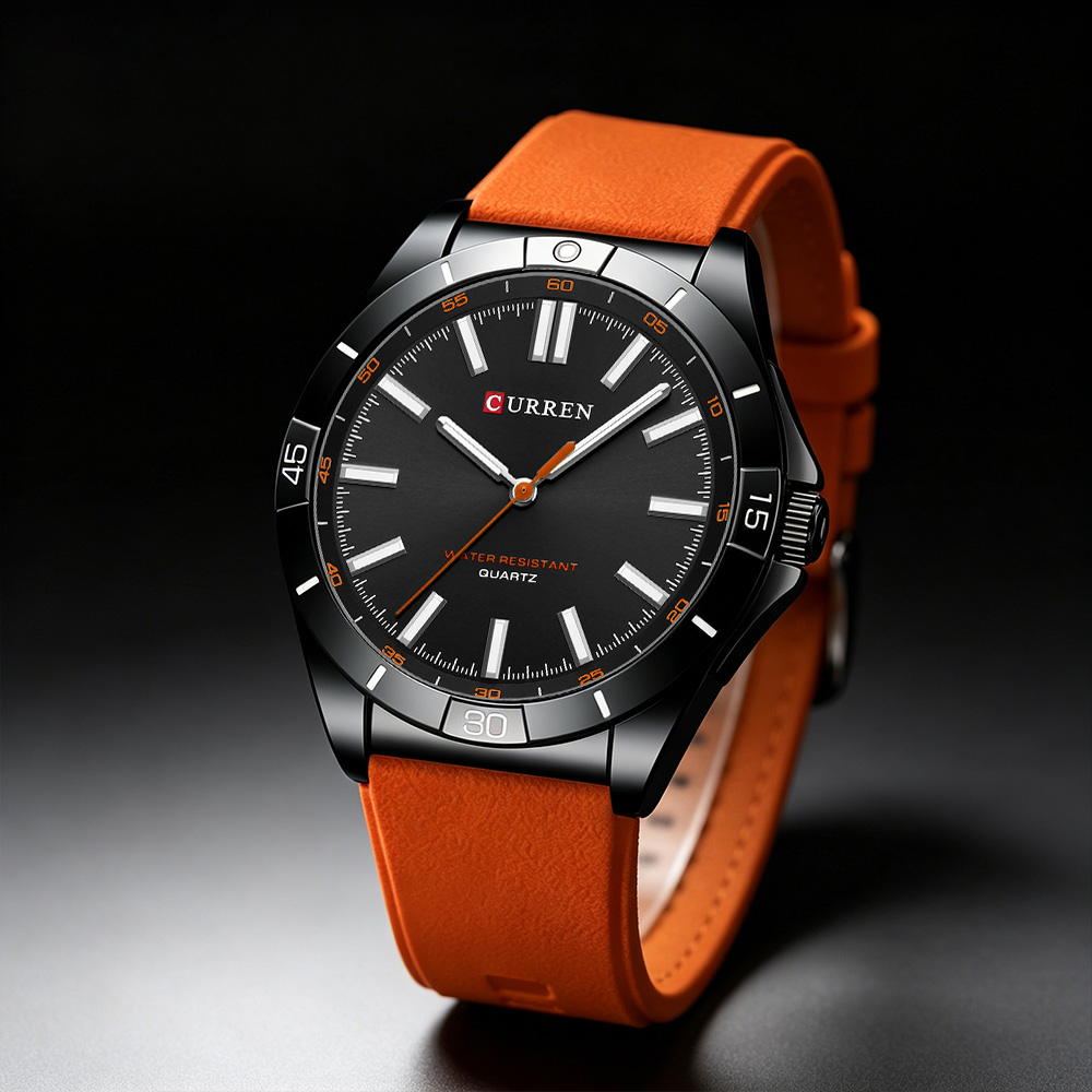 Silicone Sport Band - 커렌 남성 미니멀리스트 스포츠 쿼츠 시계