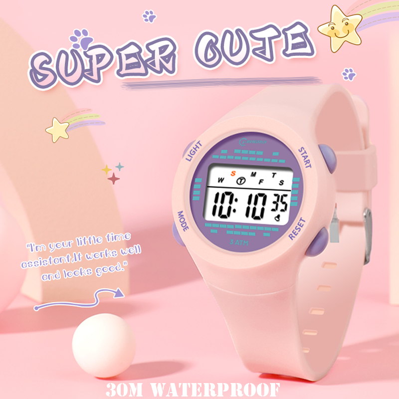 Smartwatch Digital Watches For Girls - 어린이 전자 시계 소녀 핑크 귀여운