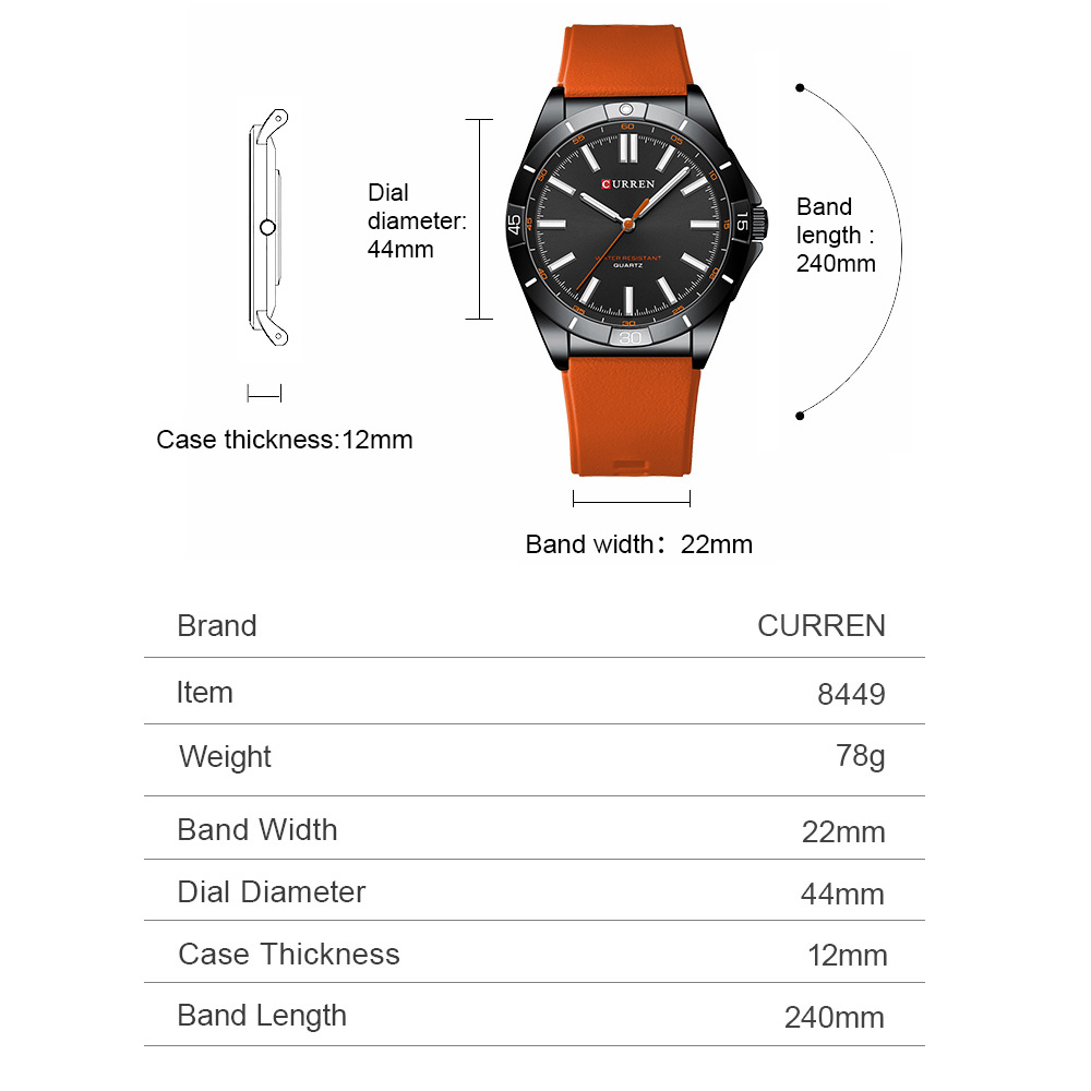 커렌 남성 미니멀리스트 스포츠 쿼츠 시계 실리콘 밴드  - Silicone Sport Band 리뷰 및 가격