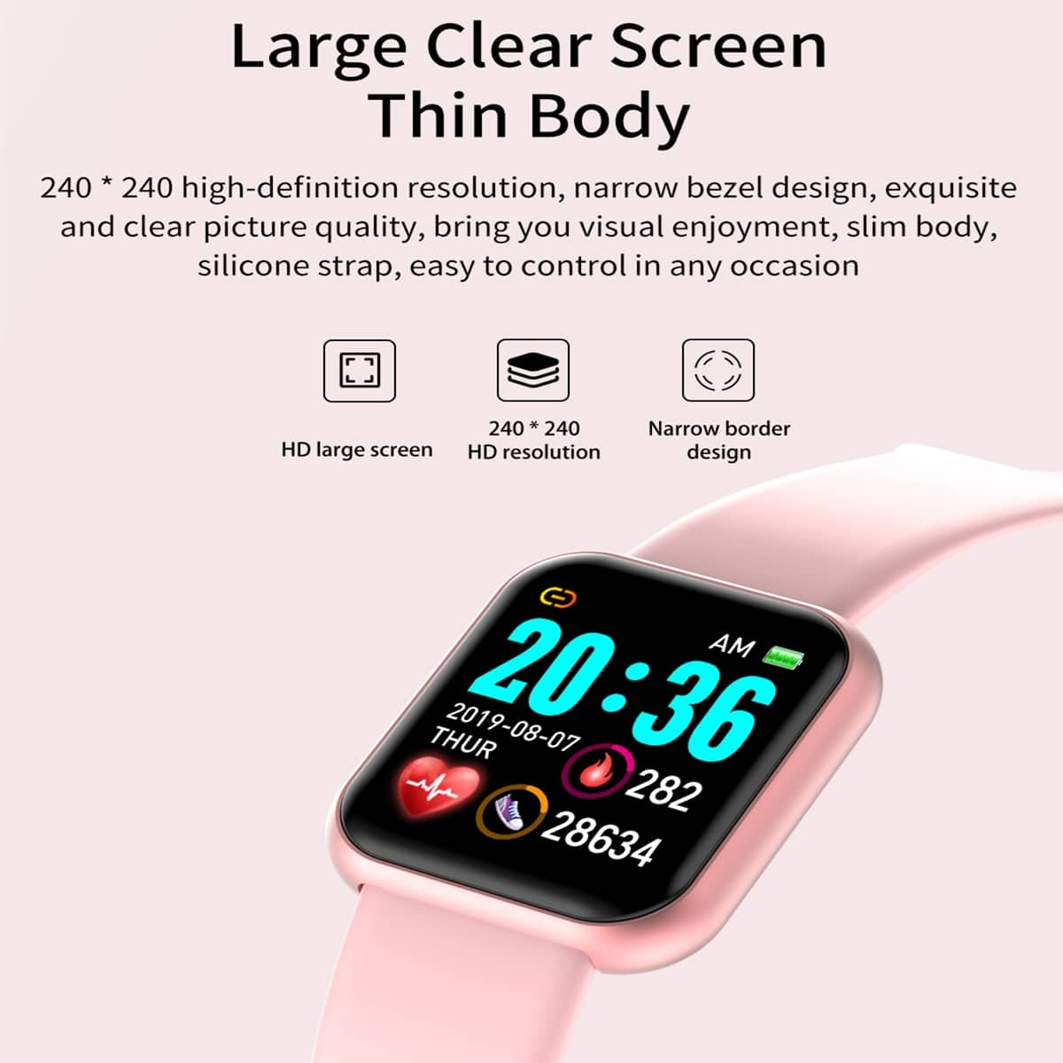 스마트 워치 메시지 알림 음악 제어 칼로리 거리 피트니 - Smartwatch Watches Digital 리뷰 및 가격