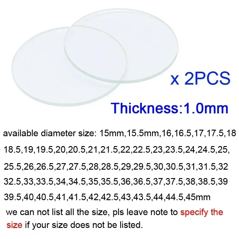 2개 15 - 45mm 플랫 라운드 시계 크리스탈 유리 - Smart Watch Screen Protector 리뷰 및 가격