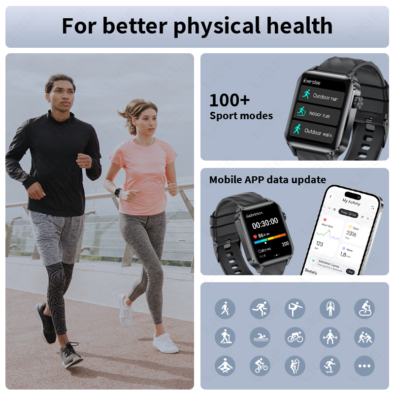 LIGE 새로운 블루투스 통화 스마트 시계 여성 손목  - Smartwatch Iphone Watches For Women 리뷰 및 가격