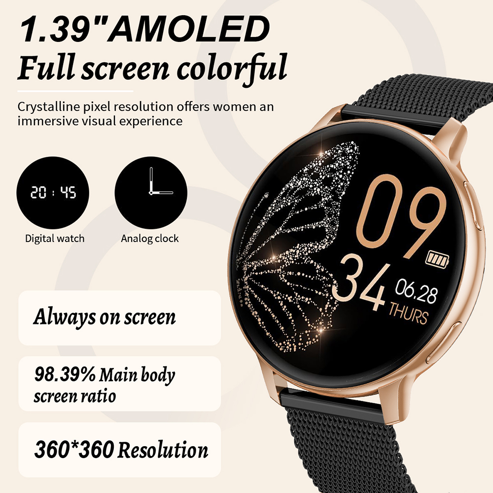 LIGE 패션 스마트워치 여성용 블루투스 통화 커스텀  - Smartwatch Ladies Watches For Women 리뷰 및 가격