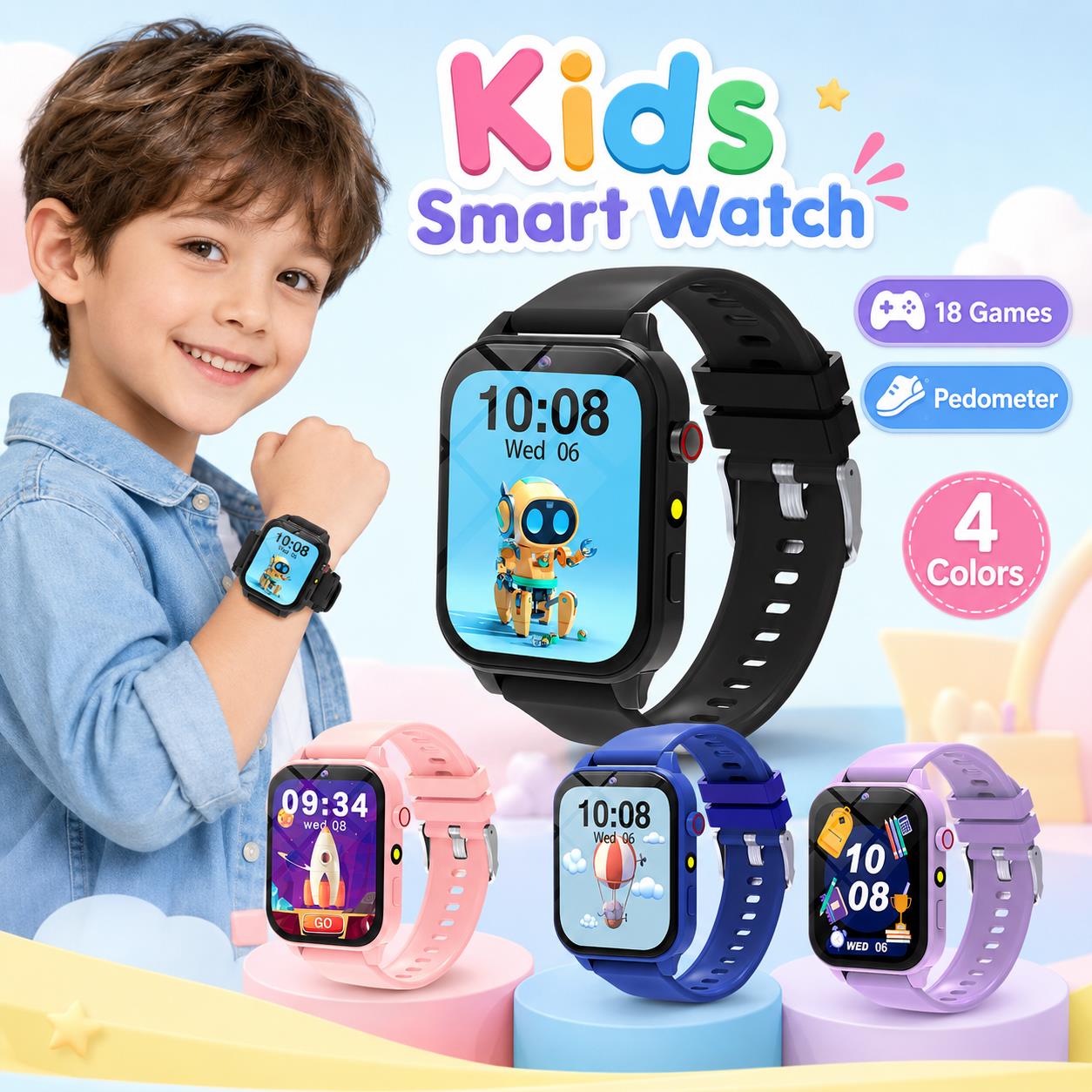 어린이를 위한 스마트워치 게임 18가지 퍼즐 게임 수면 - Smartwatch Digital Watches For Girls 리뷰 및 가격