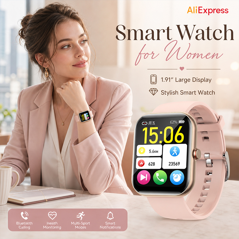 여성용 스마트워치 BT 통화 심박수 수면 모니터링 IP - Smartwatch Ladies Watches For Women 리뷰 및 가격