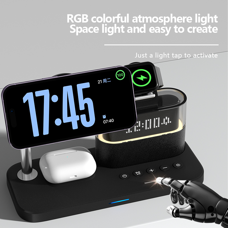 다기능 무선 충전기 스탠드 패드 RGB 라이트 알람 시 - Smartwatch Watches Xiaomi 리뷰 및 가격
