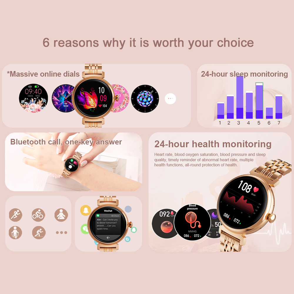 여성용 AMOLED 스크린 패션 스마트 워치 스크린,  - Watches Ladies Smartwatch 리뷰 및 가격